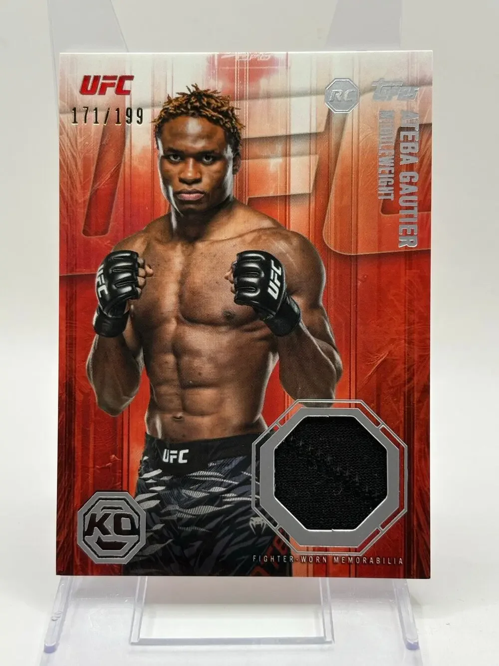 2026 Topps UFC Knockout Ateba Gautier Rookie Knockout Relic Patch 171/199 SP RC